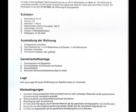 Foto - 3.5 Zimmer Etagenwohnung zur Miete in Pinneberg