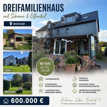 Foto - DREIFAMILIENHAUS MIT SCHEUNE & OFFENSTALL IN BOCHUM