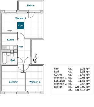 Foto - 3.5 Zimmer Etagenwohnung zur Miete in Dresden