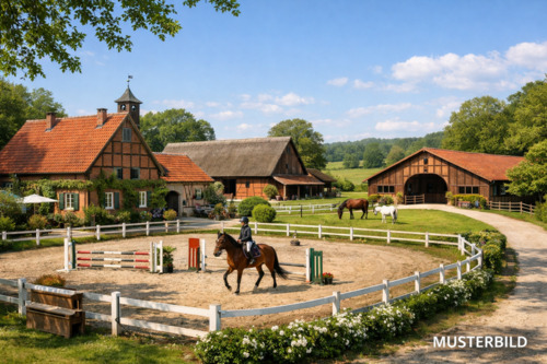 Foto - Reitanlage mit Bauernhaus im Kreis Gütersloh
