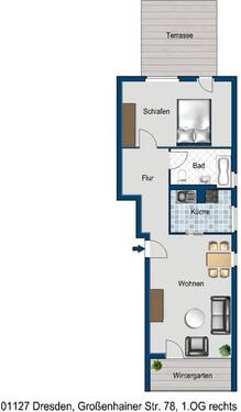Foto - 2 Raum Wohnung mit Dachterrasse und Wintergarten