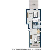 2 Raum Wohnung mit Dachterrasse und Wintergarten - Dresden Neustadt