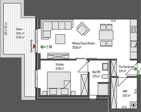 Foto - 2 Zimmer Etagenwohnung zur Miete in Osnabrück