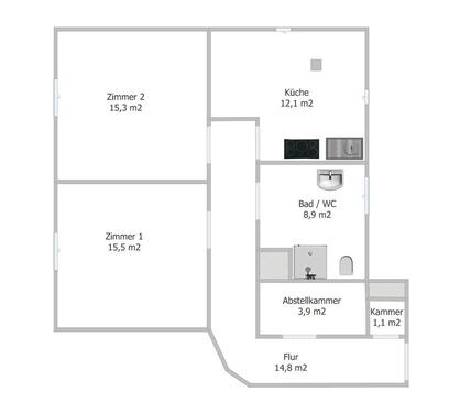 Foto - 2 Zimmer 72 m2 Top DG-Wohnung mit Klimaanlage Leverkusen Opladen