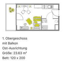 Möbliertes Apartment mit Balkon im ILIVE Studentenwohnheim - Heilbronn