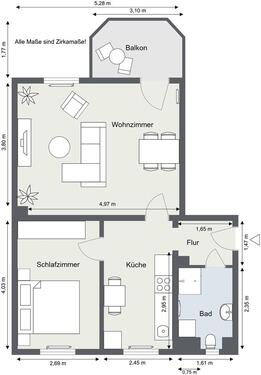 Foto - 2 Zimmer Etagenwohnung zur Miete in Gera