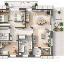 100qm, 3-Zi Penthouse-Neubau, 2 Dachterrassen, EBK & Grünblick - Dettenhausen