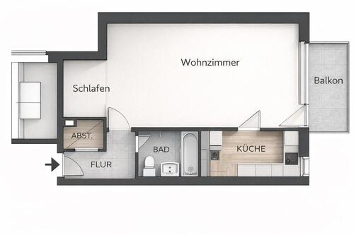 Foto - 1 Zimmer Etagenwohnung zum Kaufen in Berlin