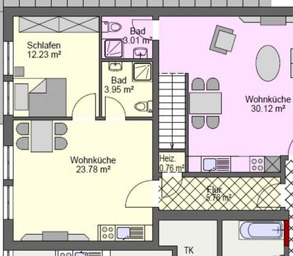 Foto - Helle 2,5-Zimmer-Bad-Wohnung (im 1.OG)