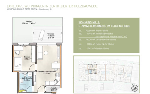 Foto - 2 Zimmer Etagenwohnung zur Miete in Binzen