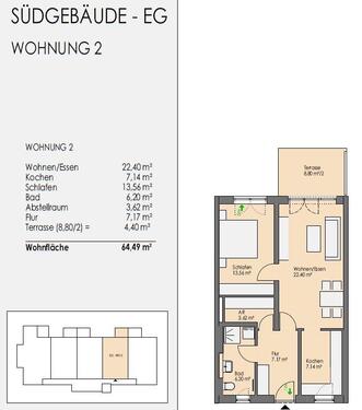 Foto - 2 Zimmer Erdgeschoßwohnung zur Miete in Straubing