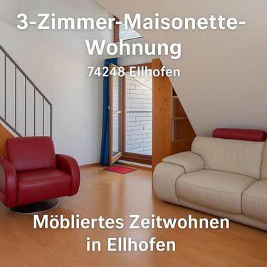 Foto - 3-Zimmer-Maisonette-Wohnung mit TV, Wlan, Küche mit Essplatz, Galerie, BadWc, Waschmaschine, Parkplatz und Balkon