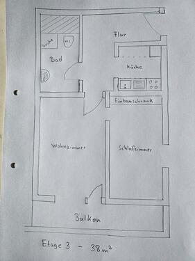 Foto - helle 2 Zimmerwohnung, Blk, KFZ-Stellpl., Nähe Pfühlpark