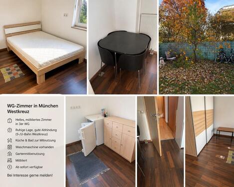 Foto - WG-Zimmer in München-Westkreuz – möbliert mit Gartenmitbenutzung