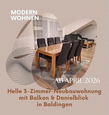 Foto - Helle 3-Zimmer-Neubauwohnung mit Balkon & Danielblick - Baldingen