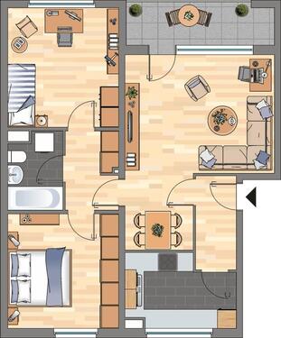 Foto - 3 Zimmer Etagenwohnung zur Miete in Wolfsburg