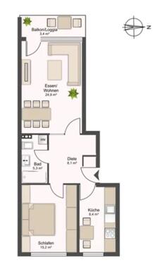 Foto - Schöne helle Wohnung mit Balkon in TG-Stellplatz