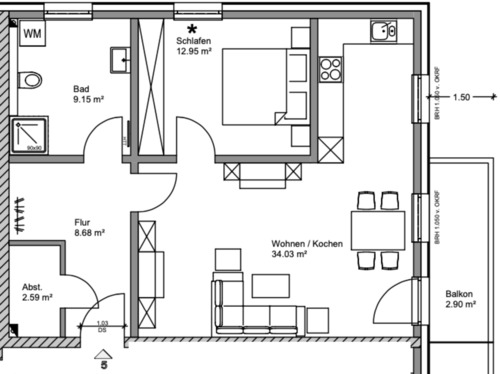 Foto - Helle 2-Zimmer Wohnung mit Balkon in Grömitz