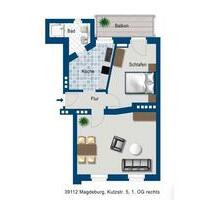 Wohnung 54 qm mit Balkon ab 01.10 Magdeburg Buckau