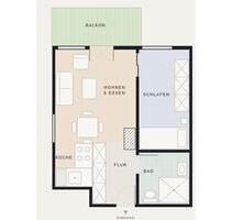 Seniorengerechte 49 m²‑Wohnung, 1,5 Zimmer, Küche, Balkon - Buchholz in der Nordheide