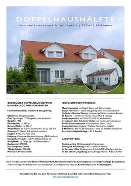 Foto - 8 Zimmer Doppelhaushälfte zum Kaufen in Sigmaringen