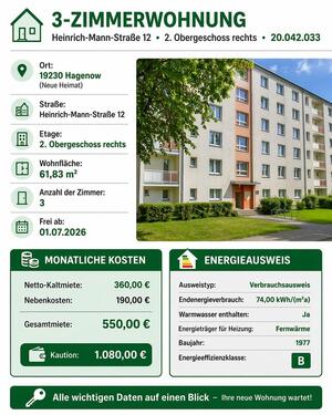 Foto - 3 Zimmer Wohnung Neue Heimat 2,5 Raum