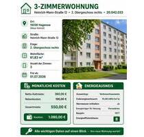 3 Zimmer Wohnung Neue Heimat 2,5 Raum - Hagenow