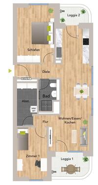 Foto - 3-Zimmer-Wohnung am Spinelli-Park, 4. OG, Küche inkl.