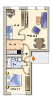 Foto - Etagenwohnung zur Miete in Freiberg