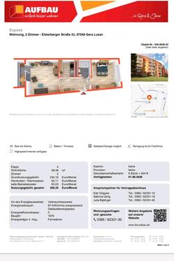 Foto - Helle 2 Raum Wohnung mit Balkon in Gera Lusan ab 01.07.26