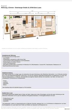 Foto - 2 Zimmer Etagenwohnung zur Miete in Gera