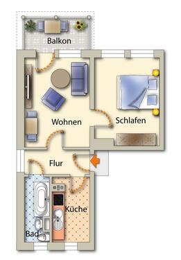 Foto - Etagenwohnung zur Miete in Freiberg