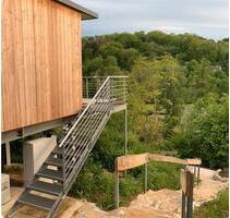 Ferienhaus auf Stelzen Tiny Holz Haus Balkon Sauna Hohenlohe - Forchtenberg