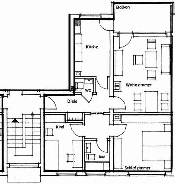 Foto - In Bochum-Dahlhausen, Teilrenovierte, 3,5 Raum, 75 qm Wohnung für