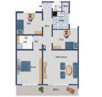 Geschmackvolle, gepflegte 4-Raum-Wohnung mit EBK in Neu-Ulm