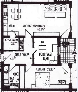 Foto - 3 Zimmer 96qm Wohnung mit Balkon