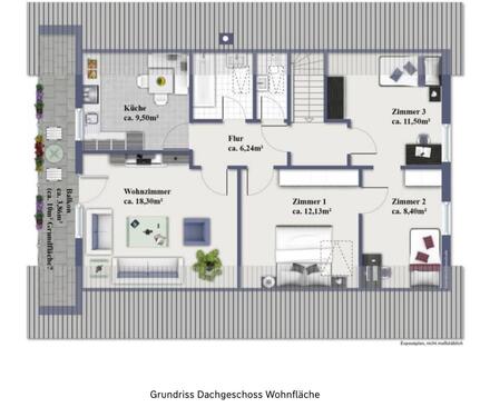 Foto - Wohnung zur Miete - 1.150,00 EUR Kaltmiete,