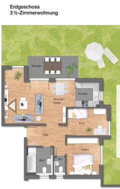 Foto - Schöne 3,5 Zimmer Wohnung mit Garten in Freiberg a.N.