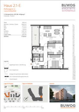 Foto - Exklusiver Erstbezug: Moderne 3-Zimmer-Wohnung mit Balkon, Tiefga