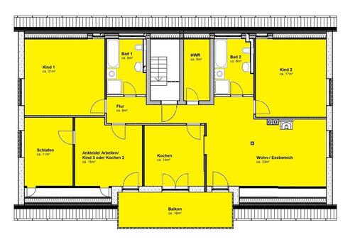 Foto - 5-Zi-Wohnung: DG, renoviert, 2 Bäder, Gaskamin, Balkon, EBK