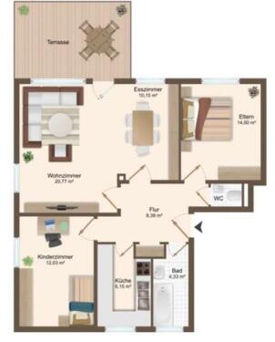 Foto - 4 Zimmer Terrassenwohnung zum Kaufen in Hamburg