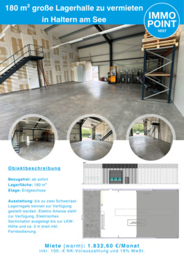 Foto - 180 m² große Lagerhalle zu vermieten