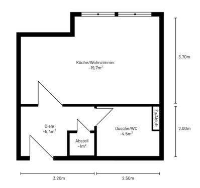 Foto - Schöne Dachgeschoss-Whg: KücheWohnen, Bad, Diele mit Abstellraum