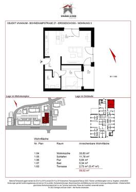 Foto - Gladbeck-Zweckel, EG mit Balkon, 60 qm, 2 Zimmer, Keller