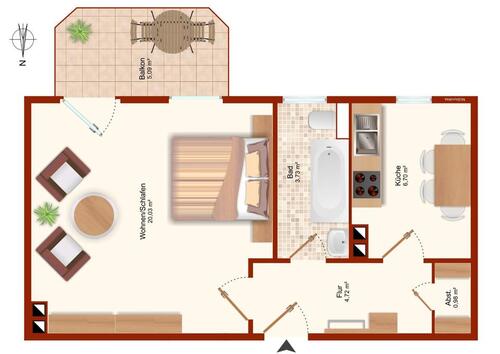 Foto - 1 Zimmer Erdgeschoßwohnung zur Miete in Blankenburg (Harz)