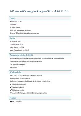 Foto - Etagenwohnung in Stuttgart zur Miete