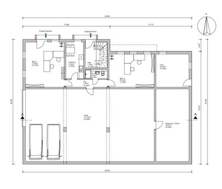 Foto - Lagerhalle mit Büro - 2.500,00&nbsp;EUR Kaltmiete, ca.&nbsp; 364,00&nbsp;m&sup2;