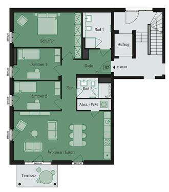 Foto - 4 Zimmer Erdgeschoßwohnung in Mühlheim am Main