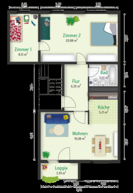 Foto - 3 Zimmer Etagenwohnung zur Miete in Halle (Saale)