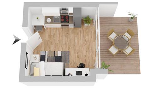 Foto - Studentenzimmer mit kleiner Terrasse!